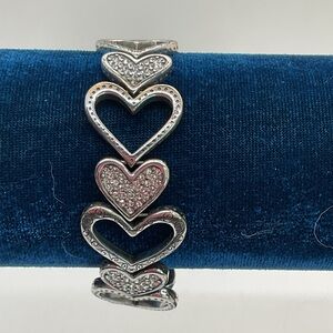 Brighton Fall in Love Silver Heart Bracelet with Sparkling Accents